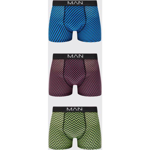 Lot de 3 boxers imprimés - Boohooman - Modalova