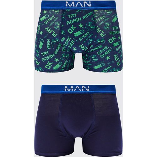 Lot de 2 boxers à imprimé jeux vidéo - Boohooman - Modalova