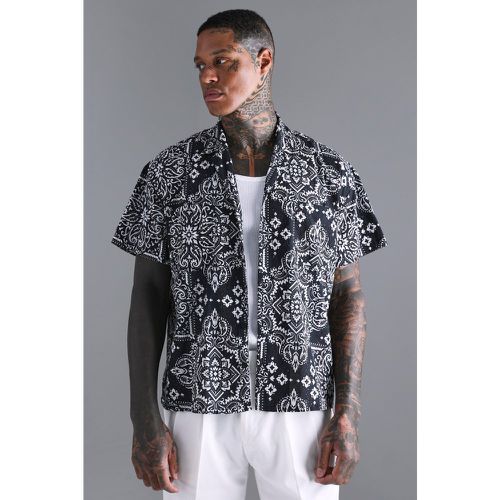 Chemise ample brodée à manches courtes - Boohooman - Modalova