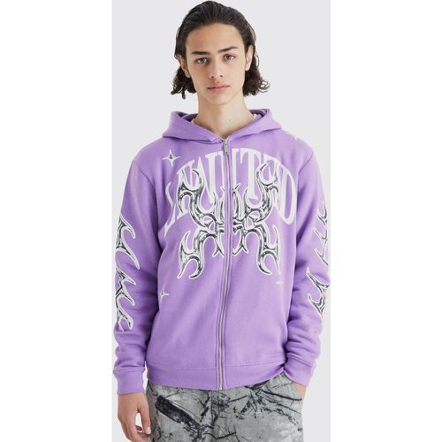 Sweat à capuche oversize imprimé - L - Boohooman - Modalova