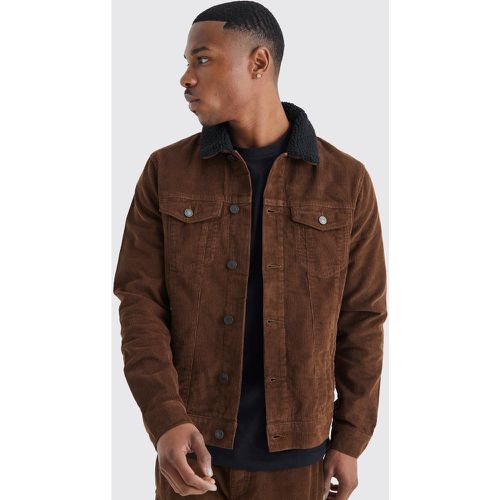 Veste en velours côtelé à col en polaire homme - L - Boohooman - Modalova