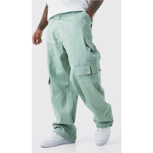 Grande taille - Pantalon cargo ample imprimé - MAN - Boohooman - Modalova