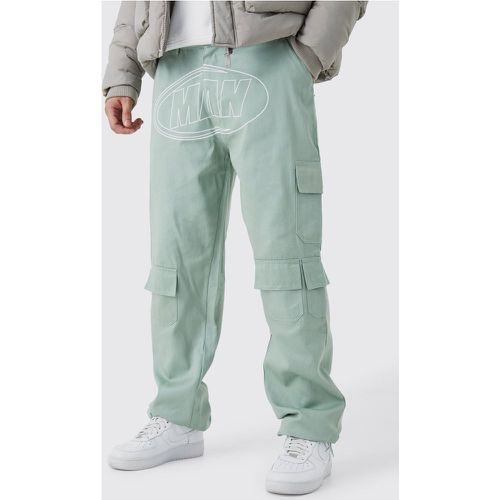 Tall - Pantalon cargo ample imprimé - MAN - 32 - Boohooman - Modalova