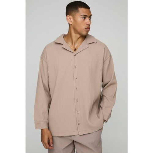 Chemise oversize plissée à manches longues - S - Boohooman - Modalova