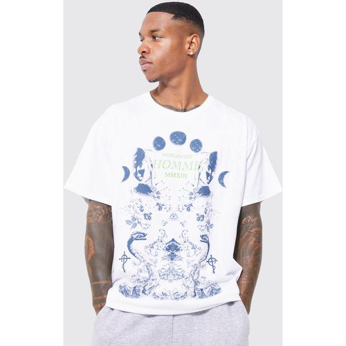 T-shirt oversize imprimé tarot - S - Boohooman - Modalova