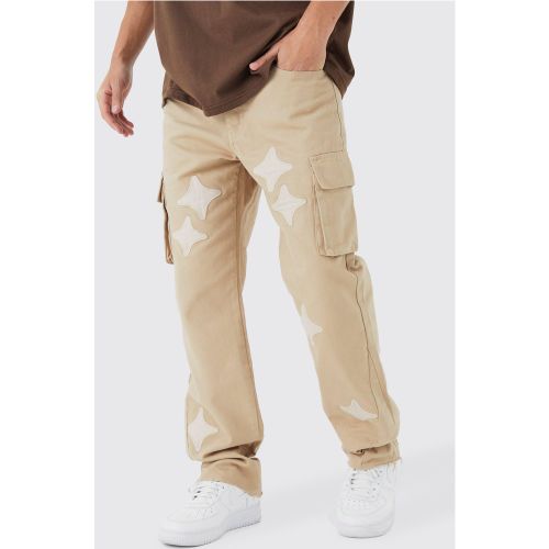 Pantalon cargo ample à écussons - 30 - Boohooman - Modalova