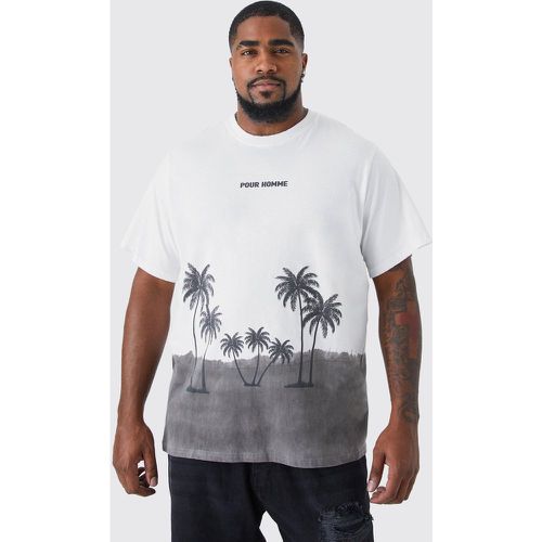 Grande taille - T-shirt surteint imprimé palmier - Boohooman - Modalova