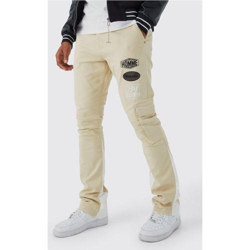 Pantalon cargo moulant imprimé moto - 28 - Boohooman - Modalova