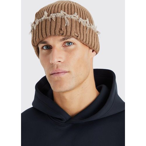 Bonnet en maille déchirée - Boohooman - Modalova