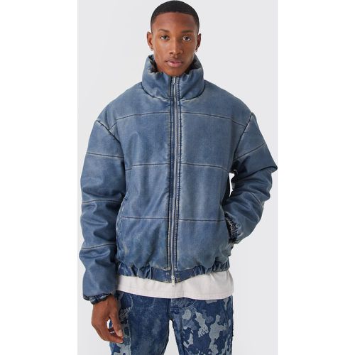 Doudoune oversize effet jean - S - Boohooman - Modalova