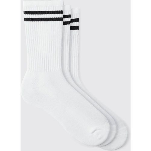 Lot de 3 paires de chaussettes rayées - Boohooman - Modalova