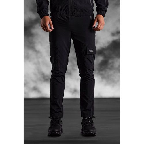 Pantalon cargo slim en nylon à taille élastique - L - Boohooman - Modalova