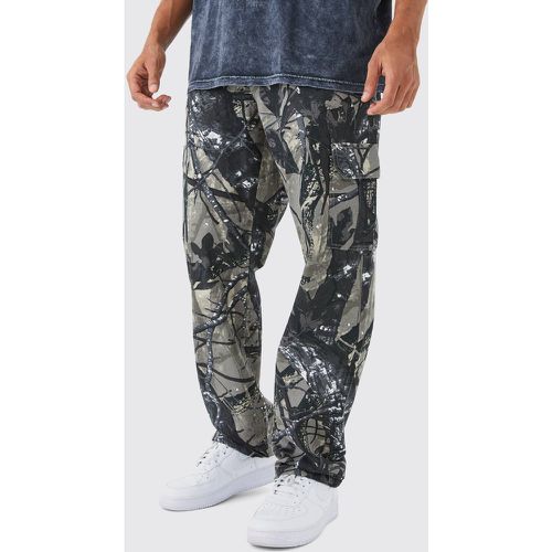 Pantalon cargo ample à imprimé camouflage - 32 - Boohooman - Modalova