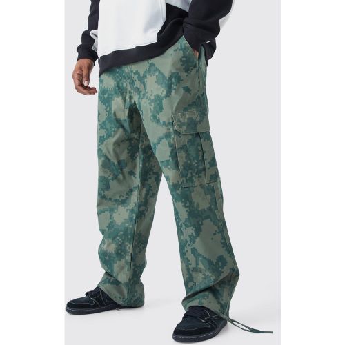 Grande taille - Pantalon cargo ample à imprimé camouflage - 40 - Boohooman - Modalova