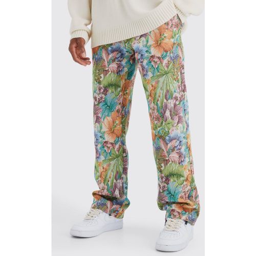 Pantalon fleuri à taille fixe - 28 - Boohooman - Modalova