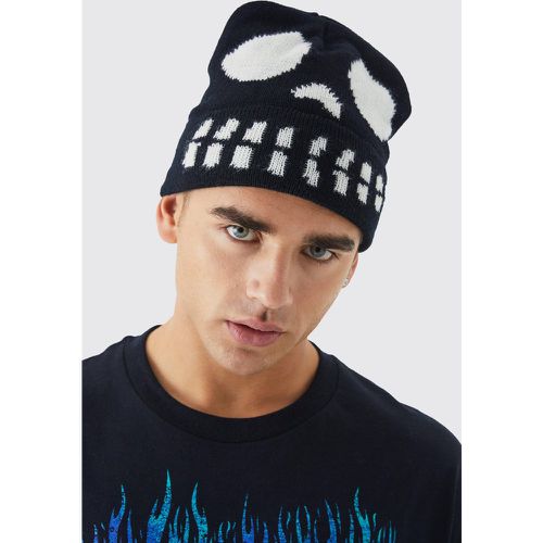 Bonnet en jacquard à motif crâne - ONE SIZE - Boohooman - Modalova