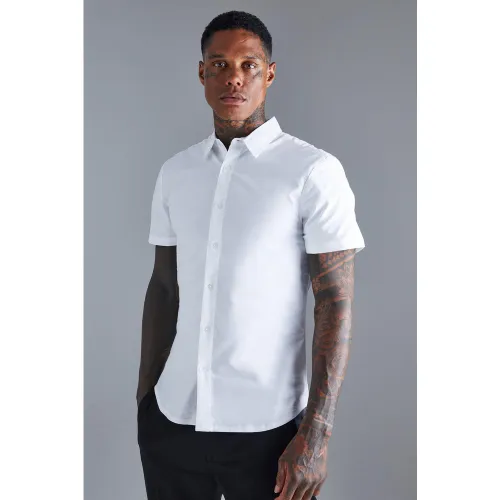 Chemise cintrée à manches courtes - S - Boohooman - Modalova