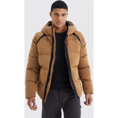 Doudoune texturée à capuche - S - Boohooman - Modalova