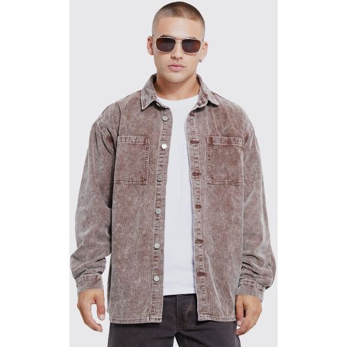 Chemise oversize en velours côtelé délavé - L - Boohooman - Modalova