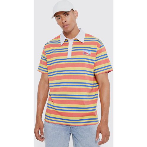 Polo oversize à rayures - L - Boohooman - Modalova