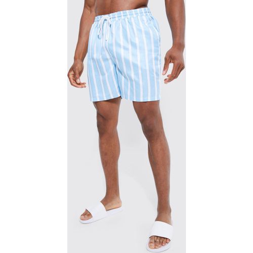 Short de bain mi-long à rayures - Boohooman - Modalova