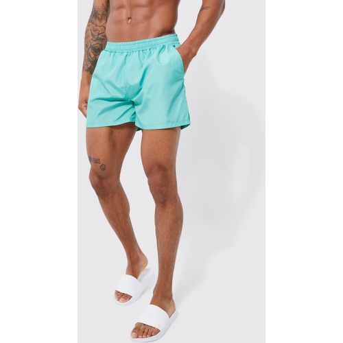 Short de bain court fendu uni - L - Boohooman - Modalova