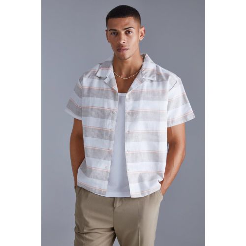 Chemise ample à manches courtes et rayures - L - Boohooman - Modalova