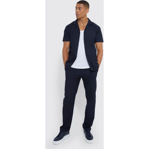 Ensemble avec chemise à manches courtes et pantalon slim - S - Boohooman - Modalova