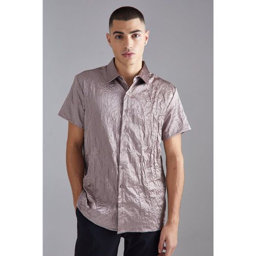 Chemise satinée à manches courtes - Boohooman - Modalova