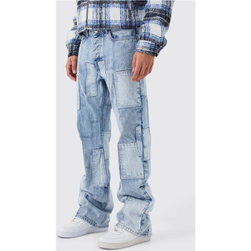 Jean flare ample effet patchwork - 32R - Boohooman - Modalova