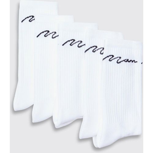 Lot de 5 paires de chaussettes à logo - MAN - ONE SIZE - Boohooman - Modalova