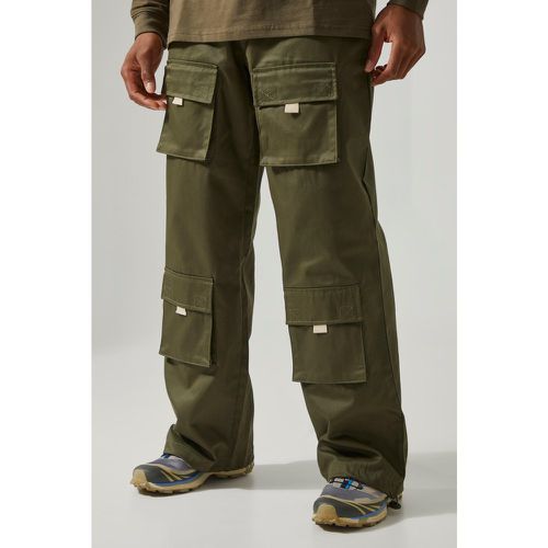 Pantalon cargo large en twill - L - Boohooman - Modalova