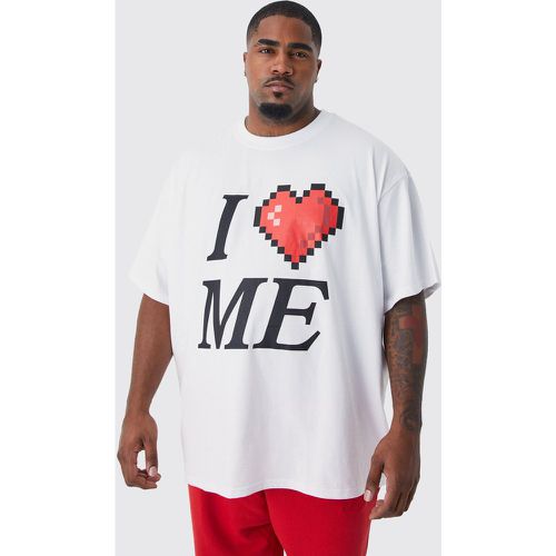 Grande taille - T-shirt oversize à imprimé I Love Me - Boohooman - Modalova