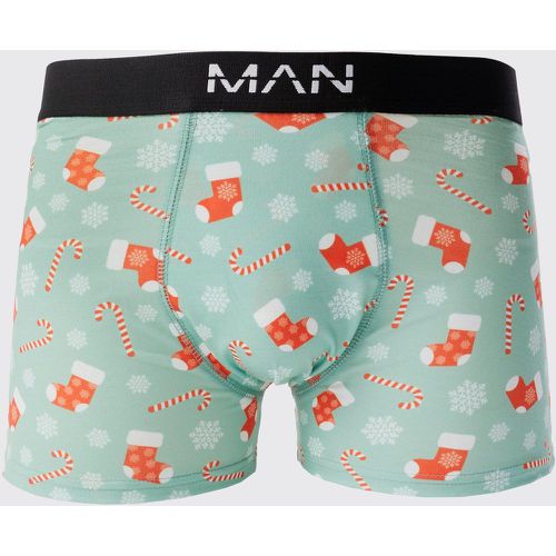 Boxer de Noël à imprimé bonbons - S - Boohooman - Modalova