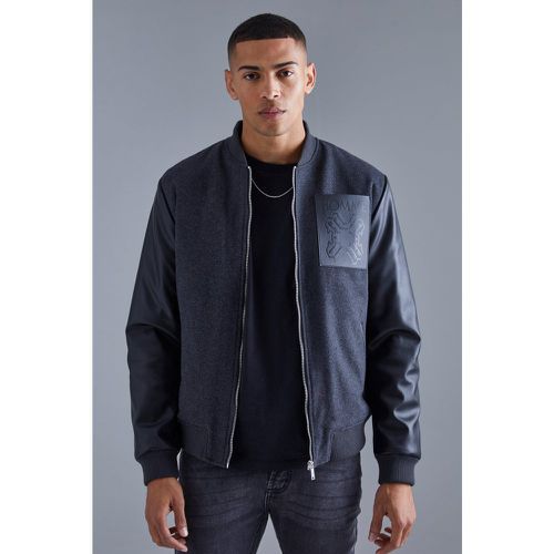 Bomber droit feutré homme - L - Boohooman - Modalova