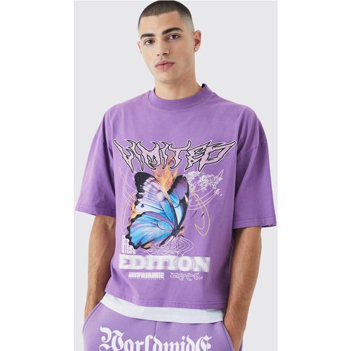 T-shirt oversize à imprimé papillon - Boohooman - Modalova