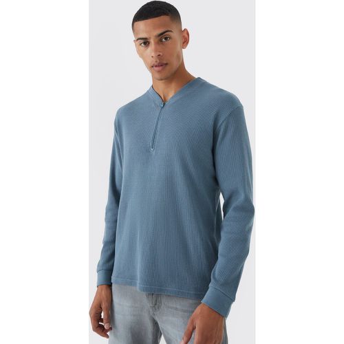 Polo cintré en tissu éponge à manches longues - S - Boohooman - Modalova