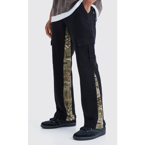 Pantalon cargo droit à imprimé camouflage - Boohooman - Modalova