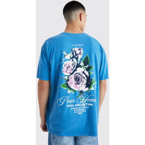 T-shirt oversize délavé à imprimé rose - Boohooman - Modalova