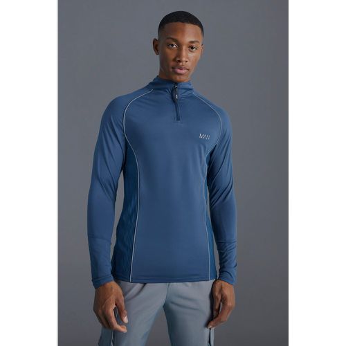 Top de sport zippé à empiècement en mesh - MAN Active homme - S - Boohooman - Modalova