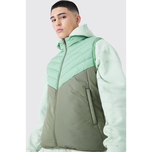 Veste sans manches color block à col cheminée - MAN - S - Boohooman - Modalova