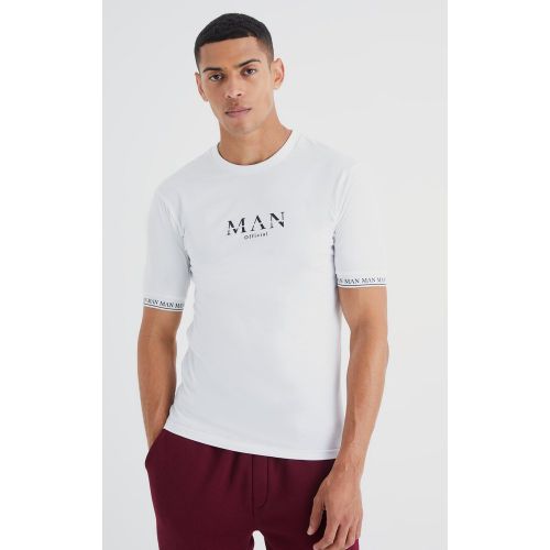 T-shirt moulant à empiècement doré - MAN - L - Boohooman - Modalova