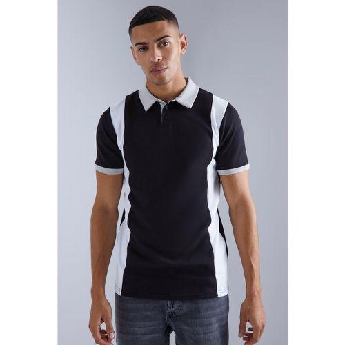 Polo cintré color block - Boohooman - Modalova