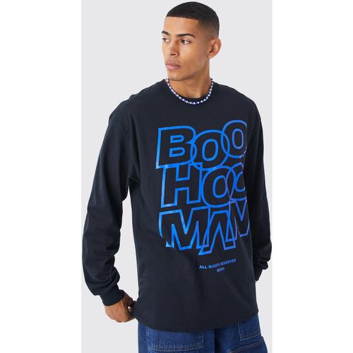 T-shirt oversize imprimé à manches longues - Boohooman - Modalova