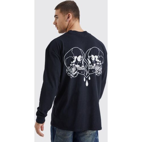 T-shirt oversize imprimé crâne - S - Boohooman - Modalova