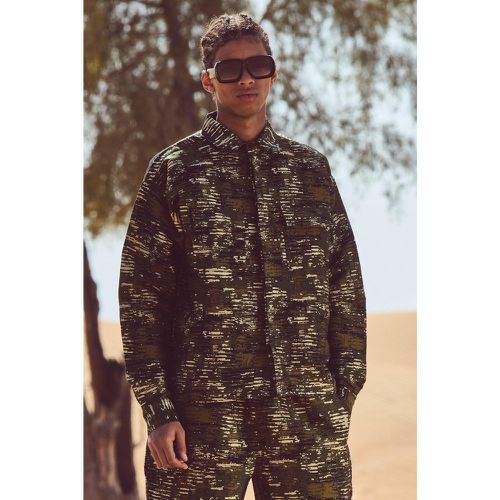 Surchemise texturée à imprimé camouflage - L - Boohooman - Modalova