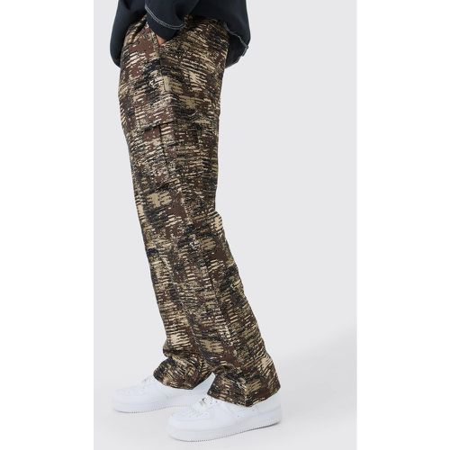 Tall - Pantalon cargo large texturé à imprimé camouflage - Boohooman - Modalova