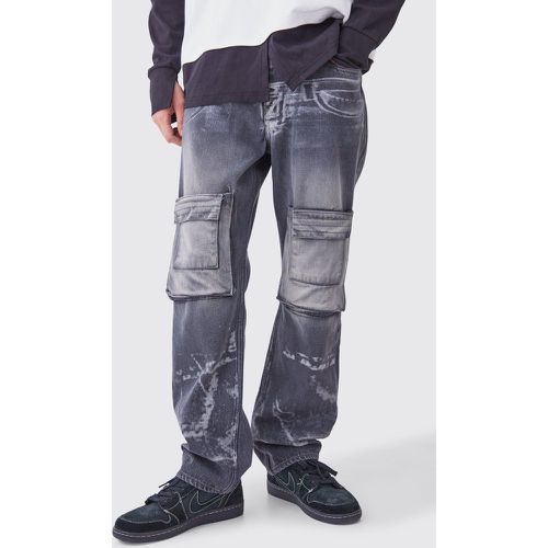 Jean large délavé - 36R - Boohooman - Modalova