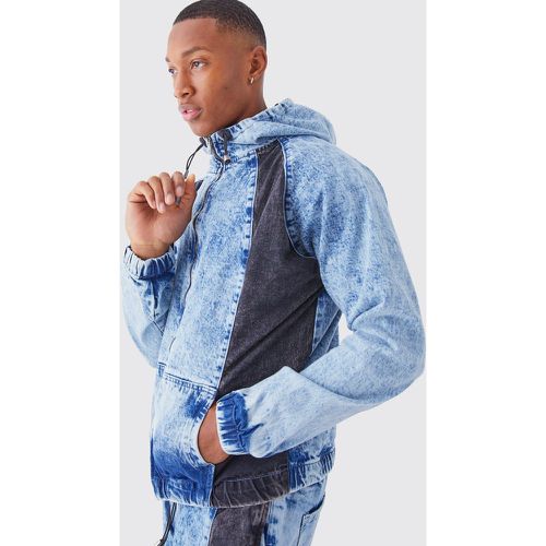 Tall - Sweat à capuche zippé en jean homme - L - Boohooman - Modalova