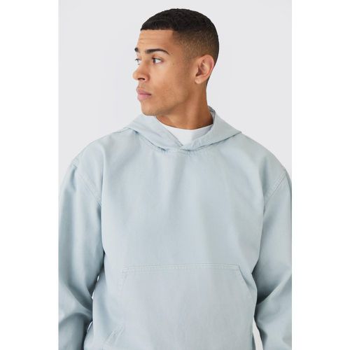 Sweat à capuche oversize surteint en jean - L - Boohooman - Modalova